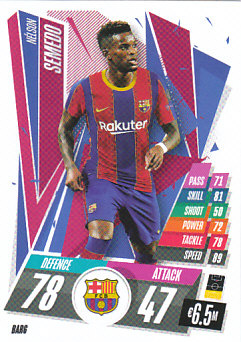 Nelson Semedo FC Barcelona 2020/21 Topps Match Attax CL #BAR06
